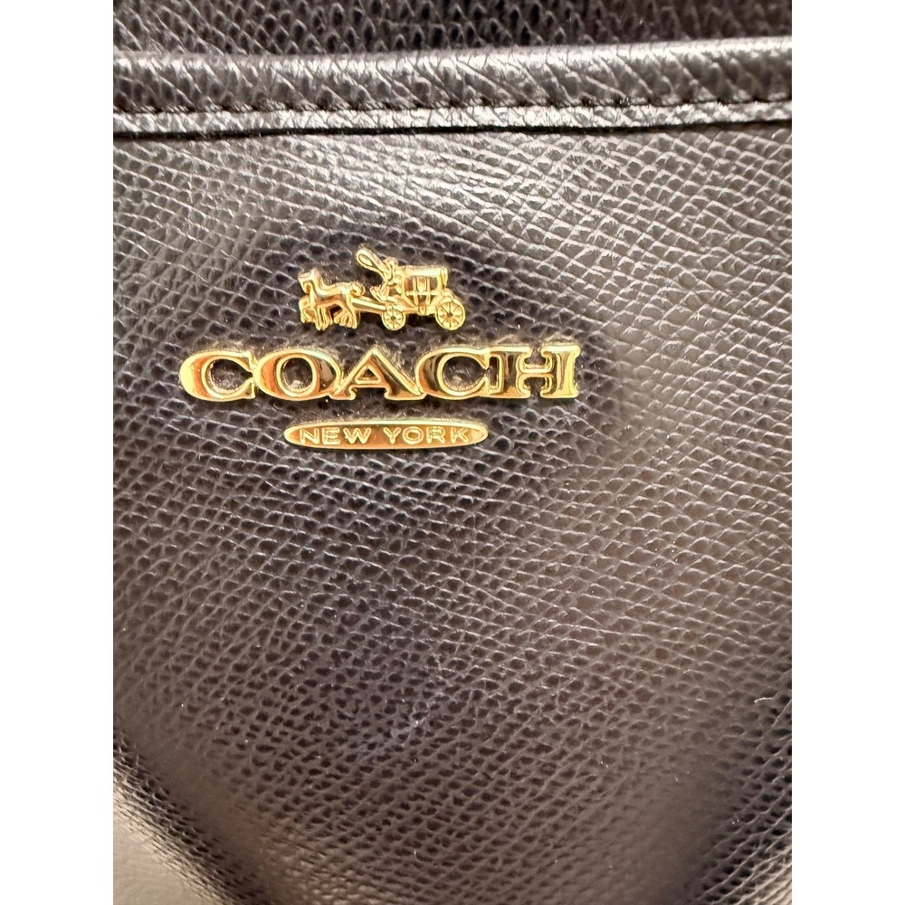 Coach Ava Tote Black Crossgrain Leather Shoulder Bag Gold Hardware F34497 - Picture 4 of 11
